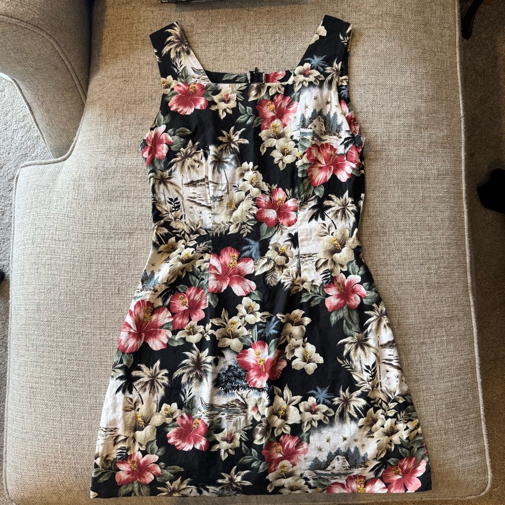 Vintage 80s/90s - Shannon Marie - Womens - Tropical Hibiscus Mini Dress - Small
